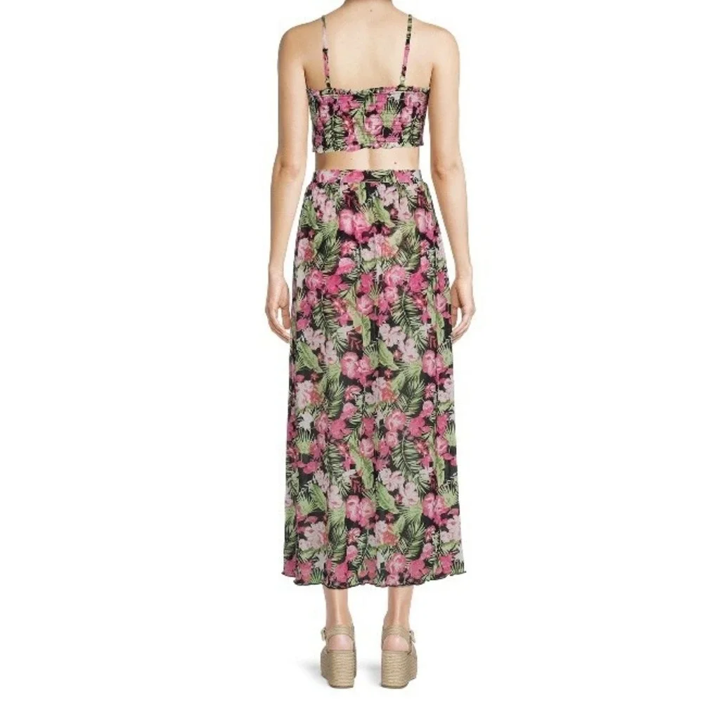 No Boundaries Juniors Ruched Top and Walk Through Maxi Skirt Set 2 Piece New